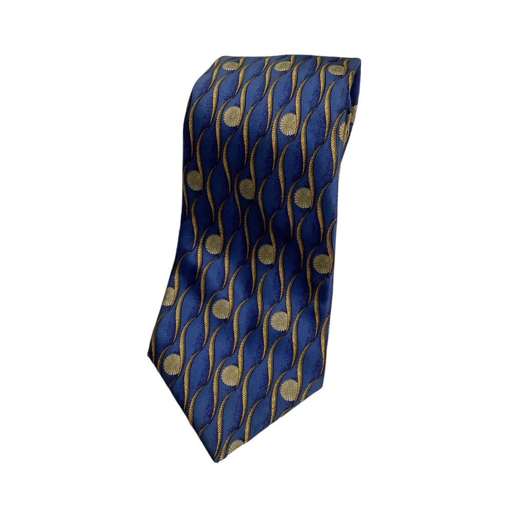 Lanvin Blue & Gold Dilk Tie